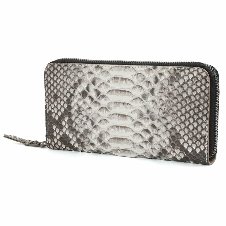 DOUBLES ラウンド長財布 マットパイソン革×イタリアン牛革 KSK-7054