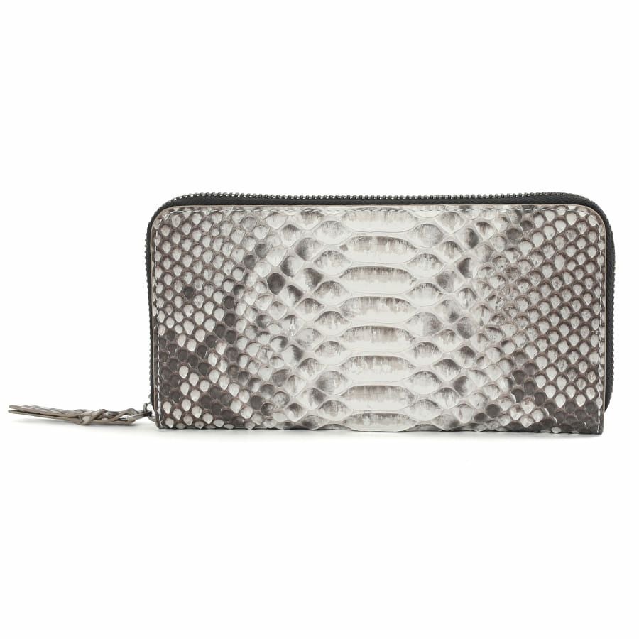 DOUBLES ラウンド長財布 マットパイソン革×イタリアン牛革 KSK-7054