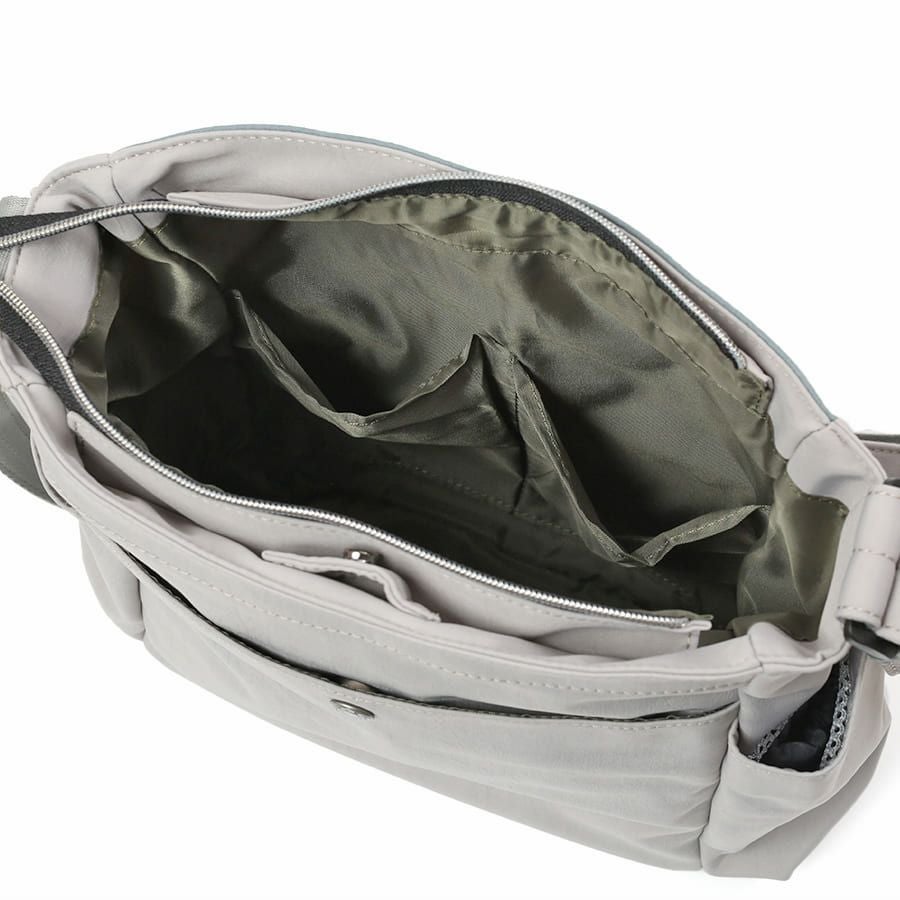 MOUSTACHE ショルダーバッグ ナイロン×ベロア調合皮 JVJ-4110