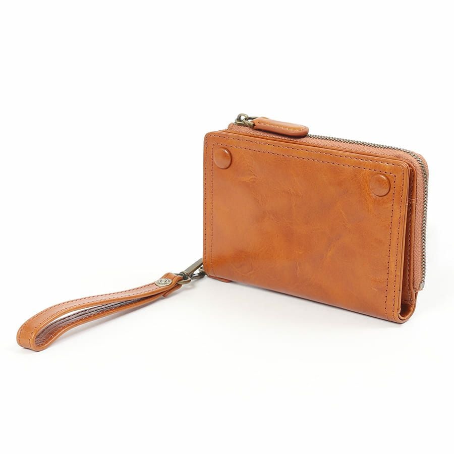 DOUBLES 二つ折りミドル財布 牛革(アイロン加工) KLE-7701