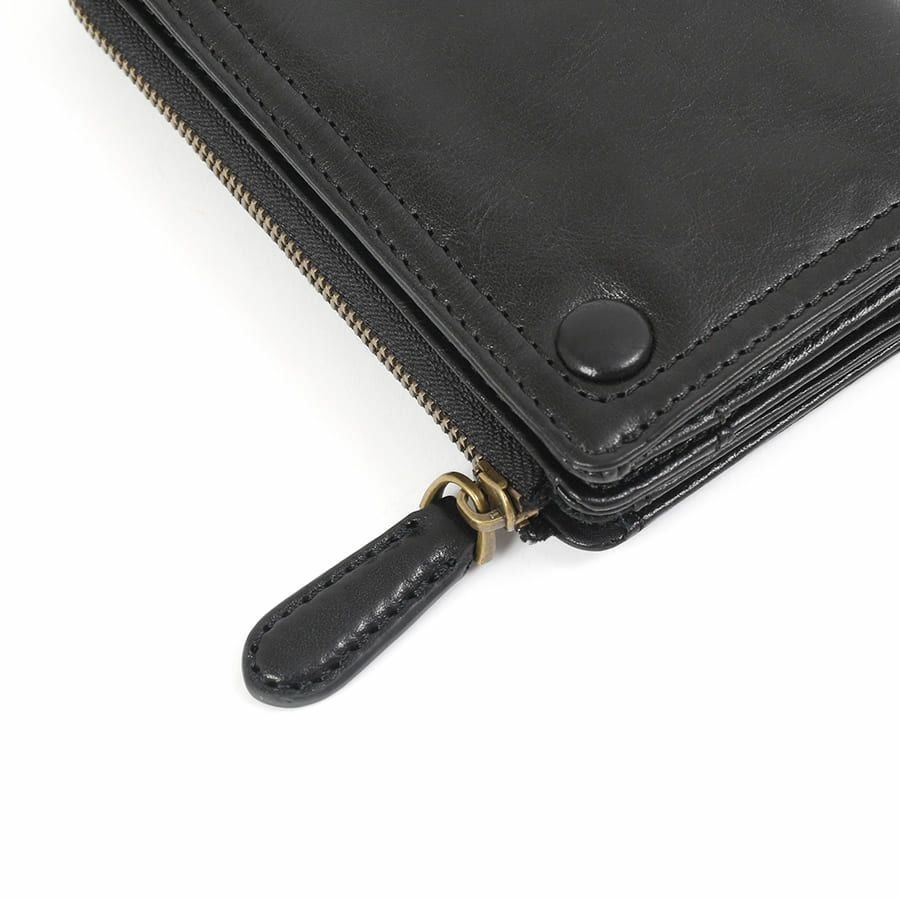 DOUBLES 二つ折りミドル財布 牛革(アイロン加工) KLE-7701