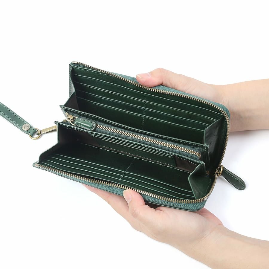 DOUBLES L字ファスナー長財布 牛革(アイロン加工) KLE-7702