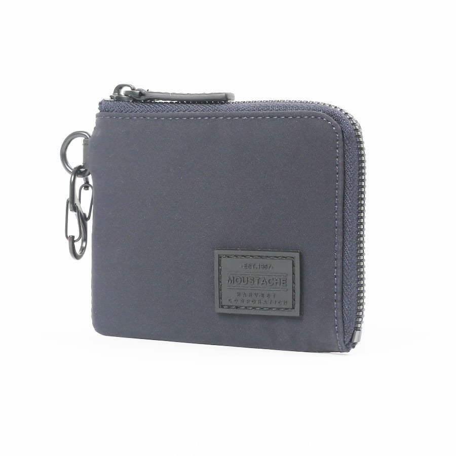 公式】 MOUSTACHE カラビナ付きミニ財布 撥水ポリエステル×牛革 KXX