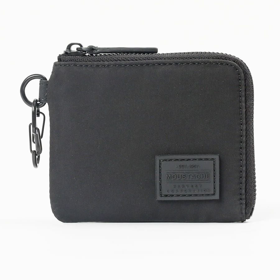 公式】 MOUSTACHE カラビナ付きミニ財布 撥水ポリエステル×牛革 KXX