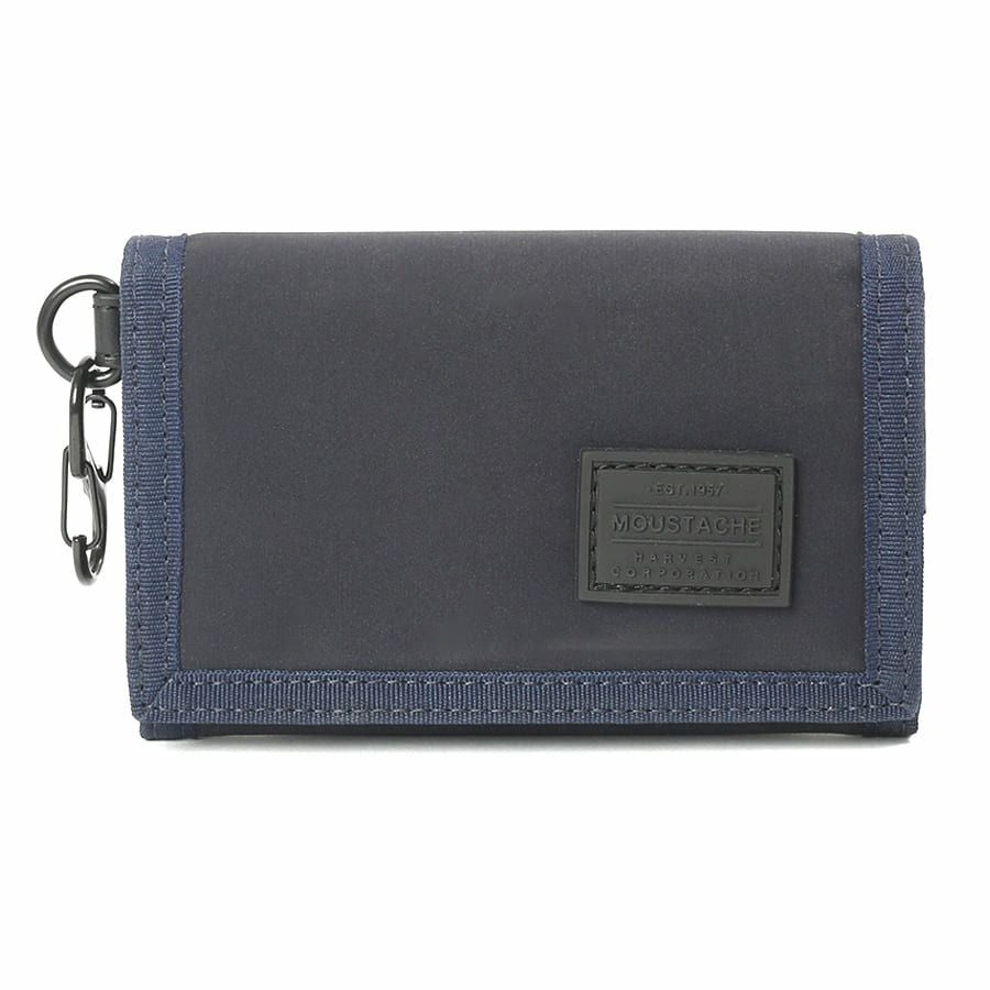公式】 MOUSTACHE カラビナ付きコンパクト二つ折り財布 撥水