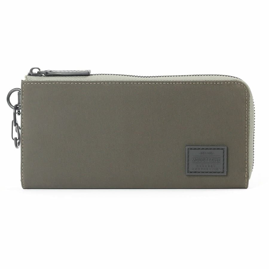 公式】 MOUSTACHE カラビナ付きL字ファスナー長財布 撥水ポリエステル