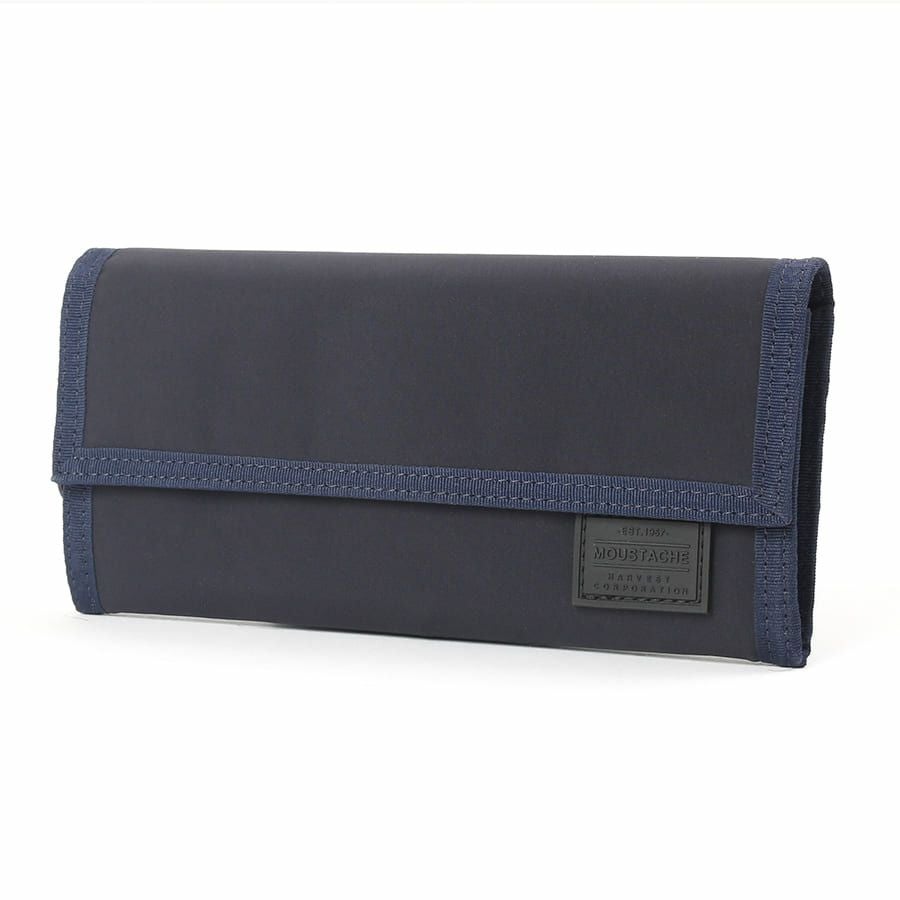 公式】 MOUSTACHE カラビナ付き長財布 撥水ポリエステル×牛革 KXX-4424