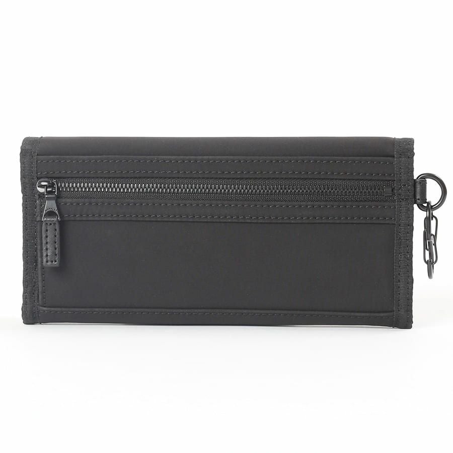 公式】 MOUSTACHE カラビナ付き長財布 撥水ポリエステル×牛革 KXX-4424