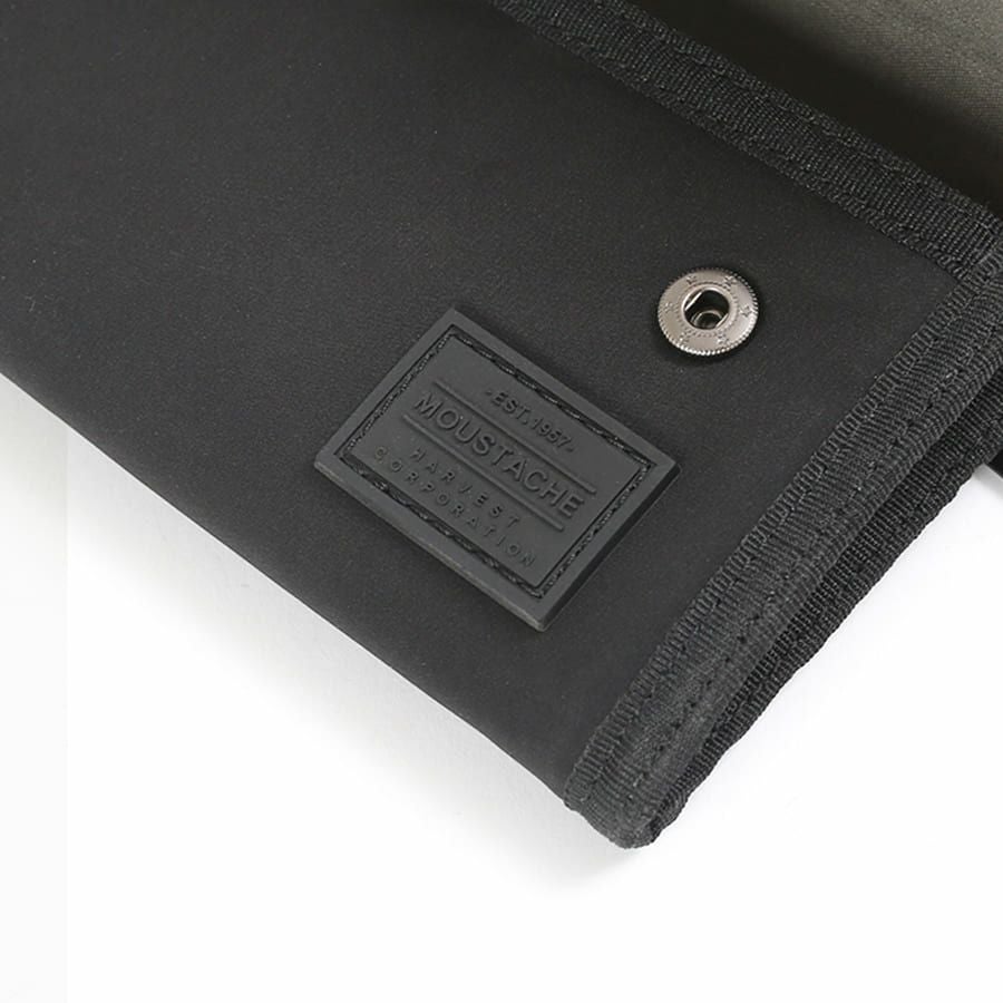MOUSTACHE カラビナ付き長財布 撥水ポリエステル×牛革 KXX-4424