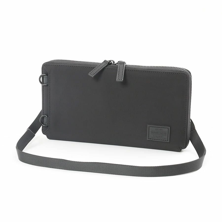 MOUSTACHE ショルダー付きマルチケース 撥水ポリエステル×牛革 KXX-4425