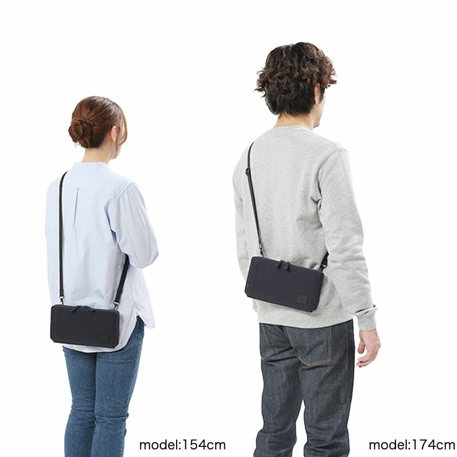 MOUSTACHE ショルダー付きマルチケース 撥水ポリエステル×牛革 KXX-4425