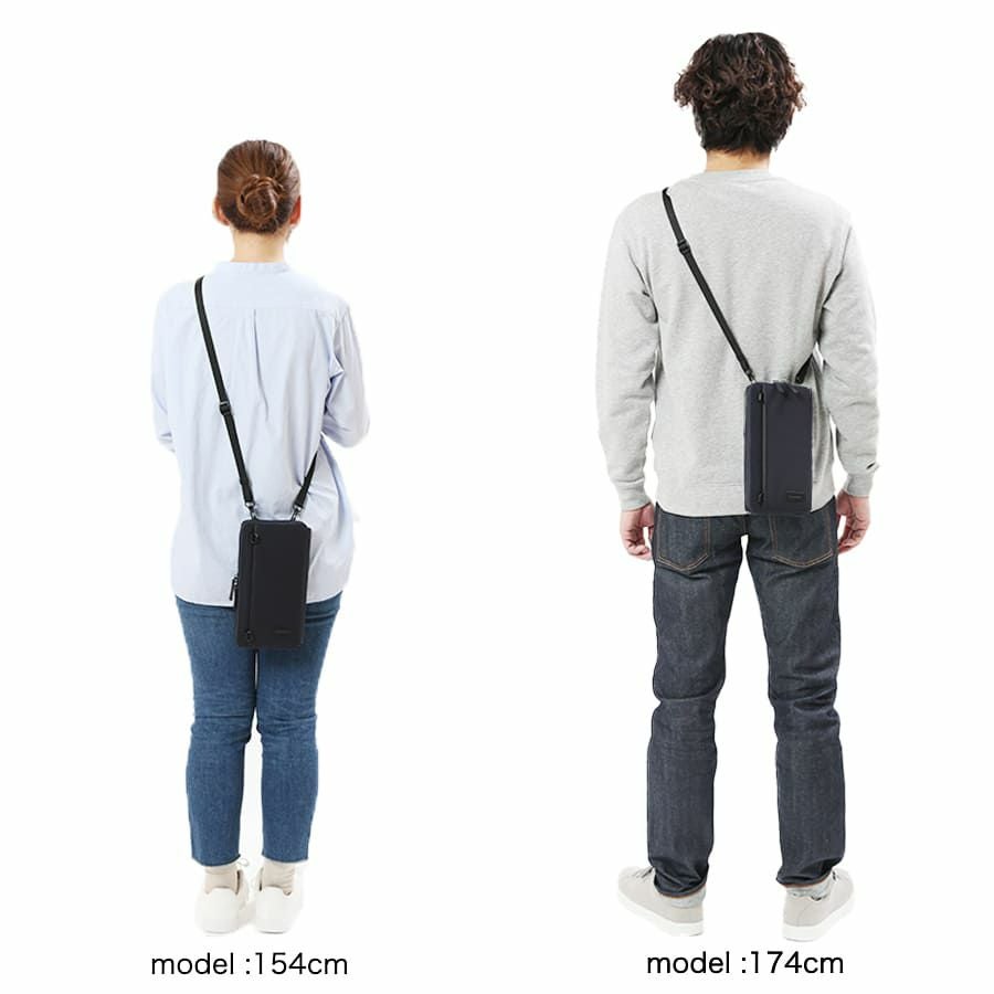 MOUSTACHE ショルダー付きマルチケース 撥水ポリエステル×牛革 KXX-4425