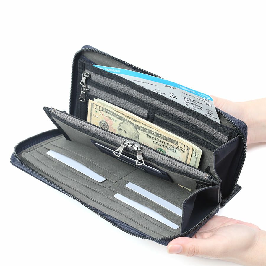 MOUSTACHE ショルダー付きマルチケース 撥水ポリエステル×牛革 KXX-4425