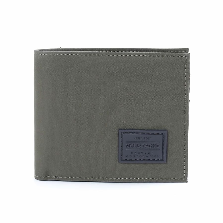 MOUSTACHE 二つ折り財布 撥水ポリエステル×牛革 KXX-4426