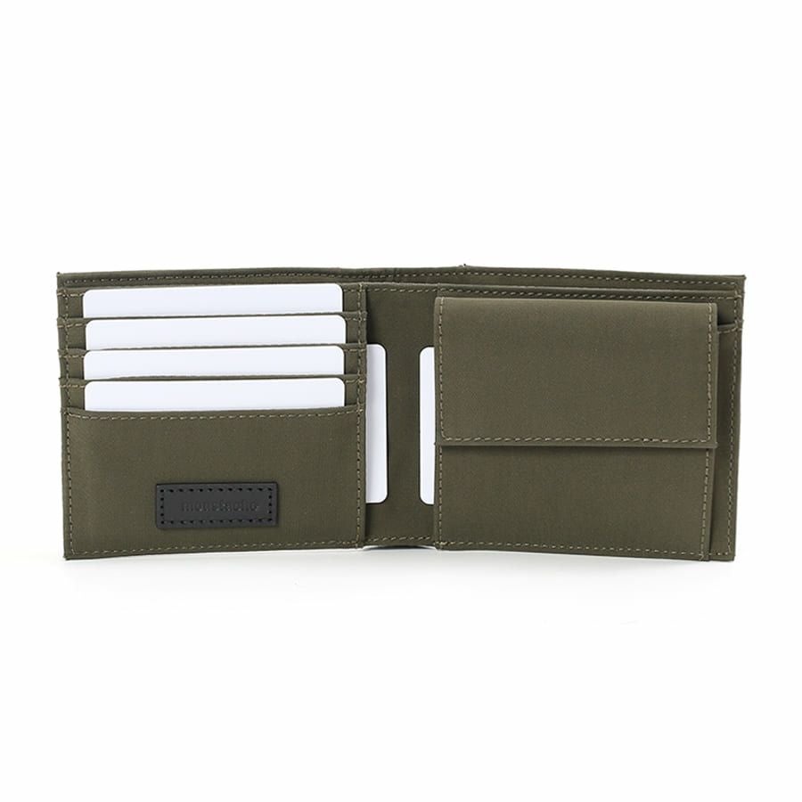 MOUSTACHE 二つ折り財布 撥水ポリエステル×牛革 KXX-4426