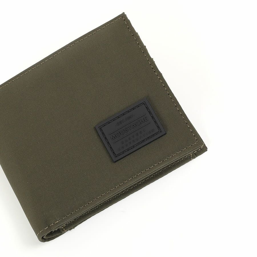 公式】 MOUSTACHE 二つ折り財布 撥水ポリエステル×牛革 KXX-4426