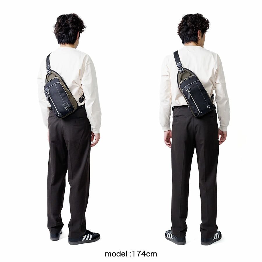 公式】 MOUSTACHE ボディバッグ ポリエステル×合皮 JJL-0320