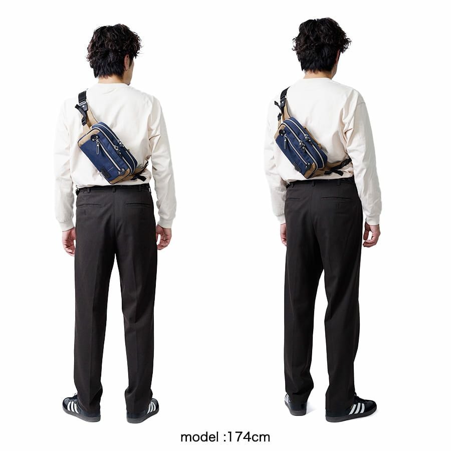 MOUSTACHE ウエストバッグ ポリエステル×合皮 JJL-0321