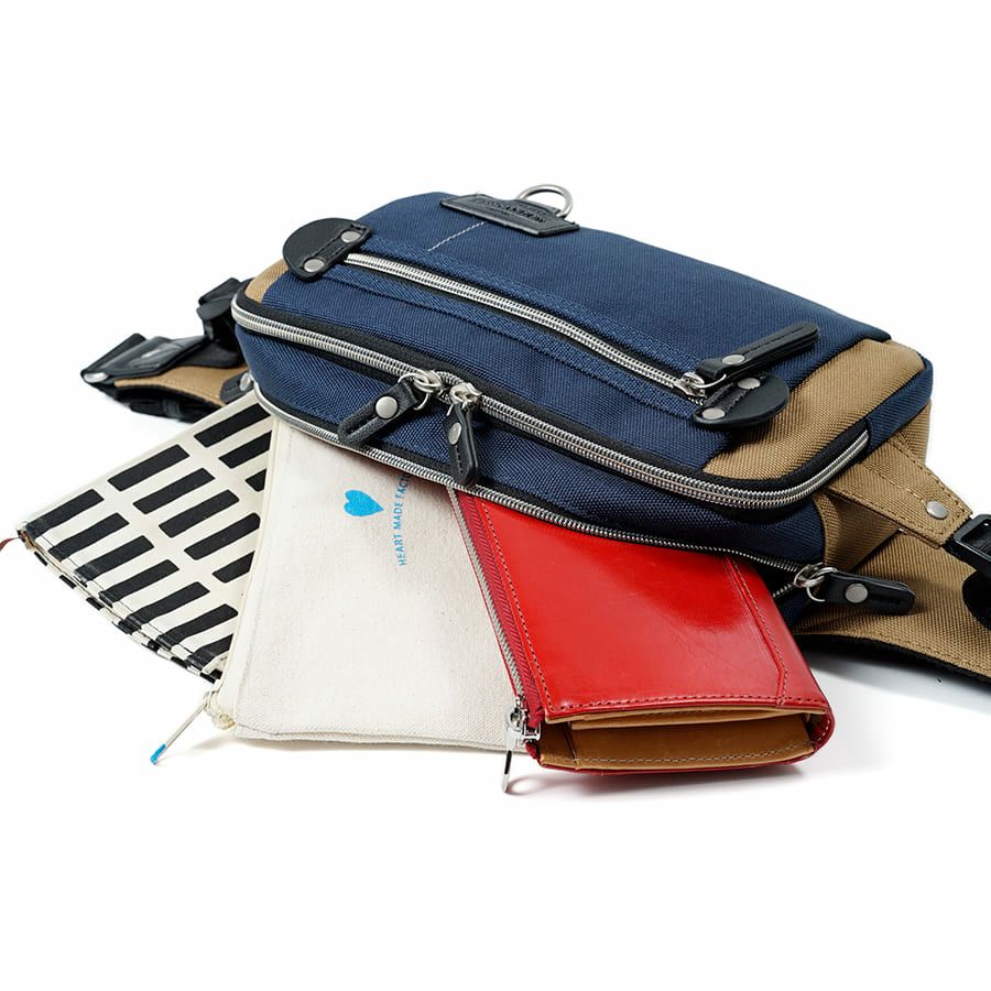 MOUSTACHE ウエストバッグ ポリエステル×合皮 JJL-0321