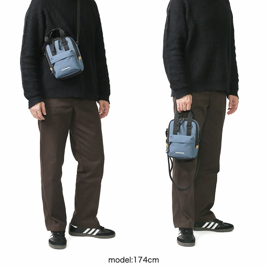 公式】 MOUSTACHE ミニショルダーバッグ シワ加工ナイロン MEG-4432