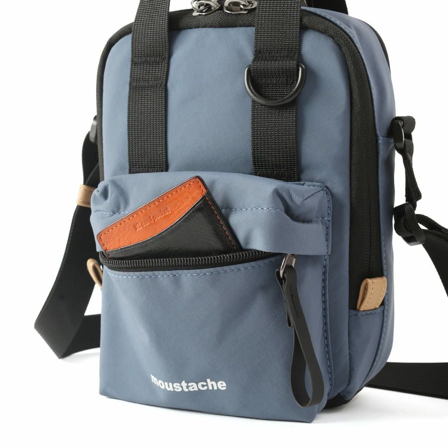 MOUSTACHE ミニショルダーバッグ シワ加工ナイロン MEG-4432