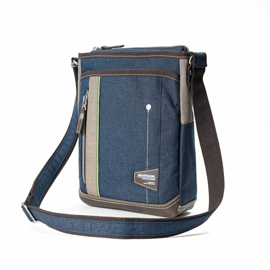 MOUSTACHE ショルダーバッグ 杢調ポリ×白化合皮 JLG-4664