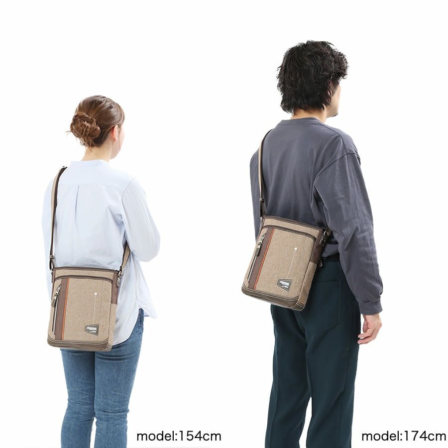 MOUSTACHE ショルダーバッグ 杢調ポリ×白化合皮 JLG-4664