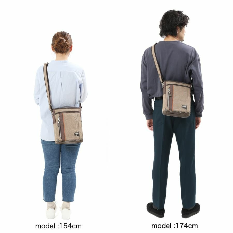 MOUSTACHE ショルダーバッグ 杢調ポリ×白化合皮 JLG-4664