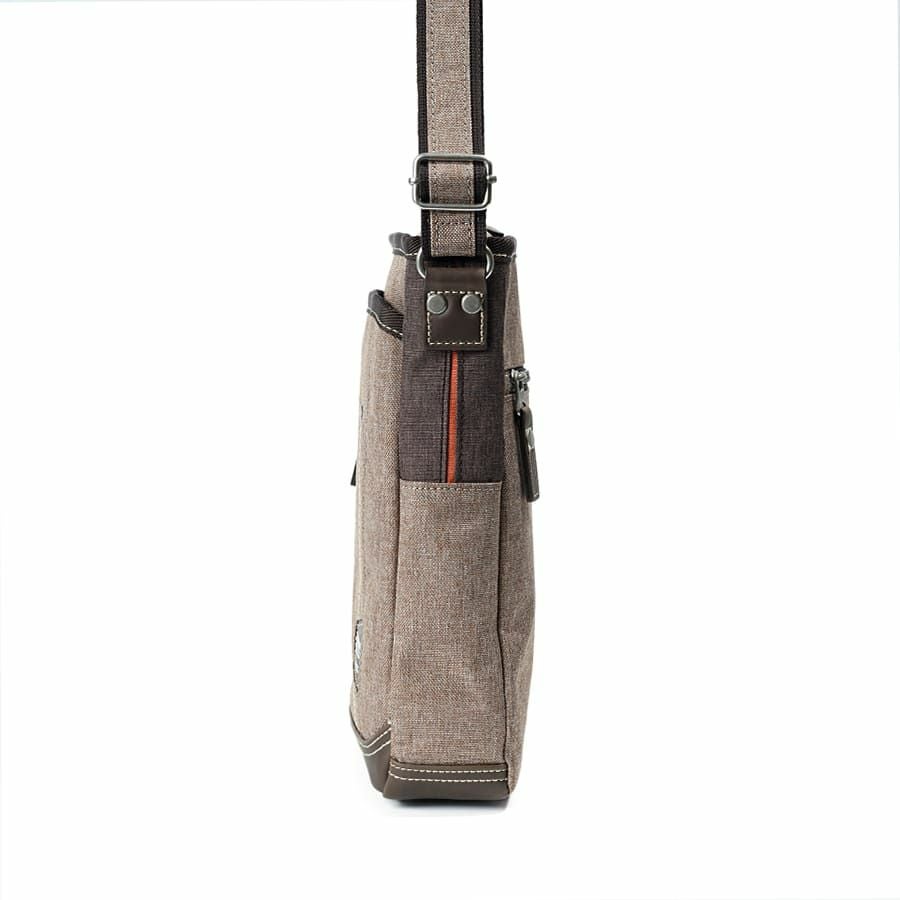 MOUSTACHE ショルダーバッグ 杢調ポリ×白化合皮 JLG-4664