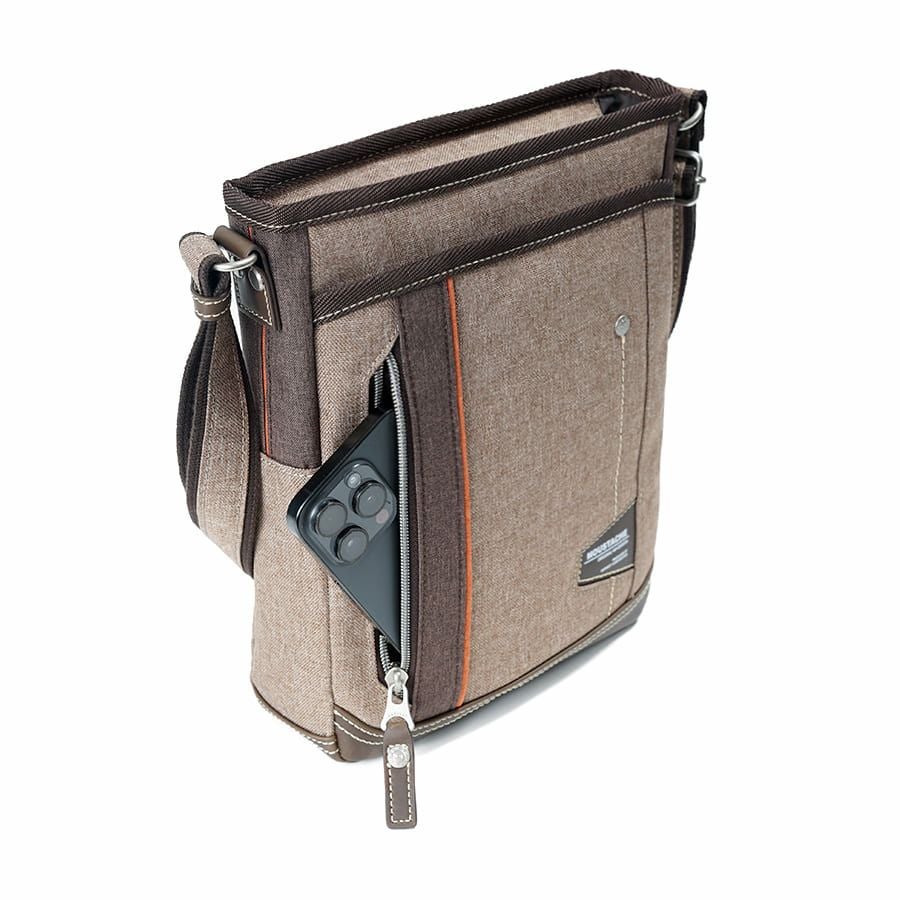 MOUSTACHE ショルダーバッグ 杢調ポリ×白化合皮 JLG-4664