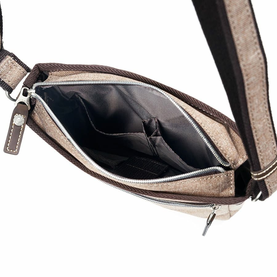 MOUSTACHE ショルダーバッグ 杢調ポリ×白化合皮 JLG-4664