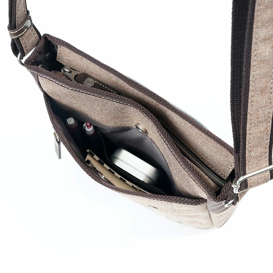 公式】 MOUSTACHE ミニショルダーバッグ 杢調ポリ×白化合皮 JLG-4664