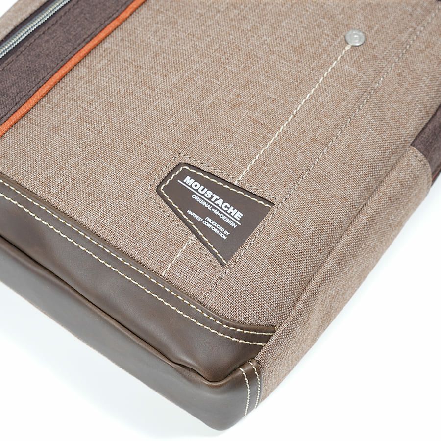 MOUSTACHE ショルダーバッグ 杢調ポリ×白化合皮 JLG-4664