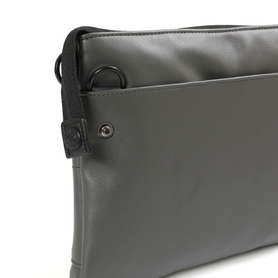 公式】 MOUSTACHE サコッシュ スムース合皮×シボ合皮×イタリアン牛革