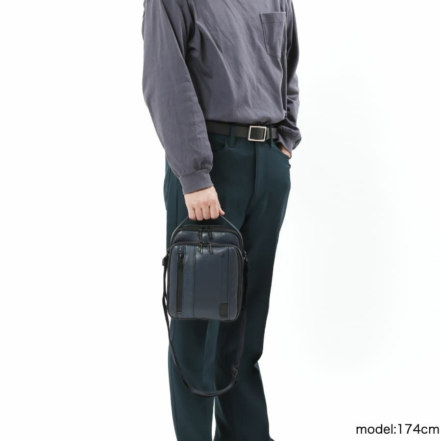 MOUSTACHE ショルダーバッグ スムース合皮×シボ合皮×イタリアン牛革 VZN-0456