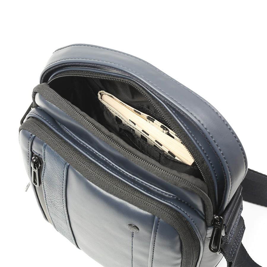 MOUSTACHE ショルダーバッグ スムース合皮×シボ合皮×イタリアン牛革 VZN-0456