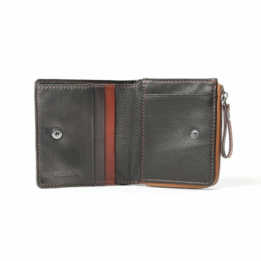 MOUSTACHE 二つ折り財布 プルアップ牛革×牛革 DDP-0422