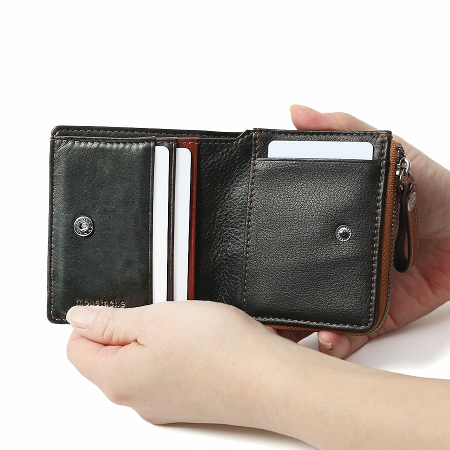 MOUSTACHE 二つ折り財布 プルアップ牛革×牛革 DDP-0422