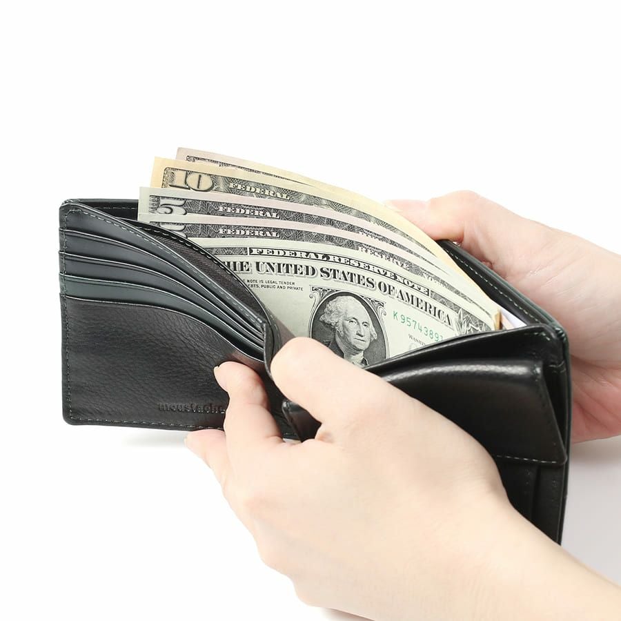 MOUSTACHE 二つ折り財布 プルアップ牛革×牛革 DDP-0423