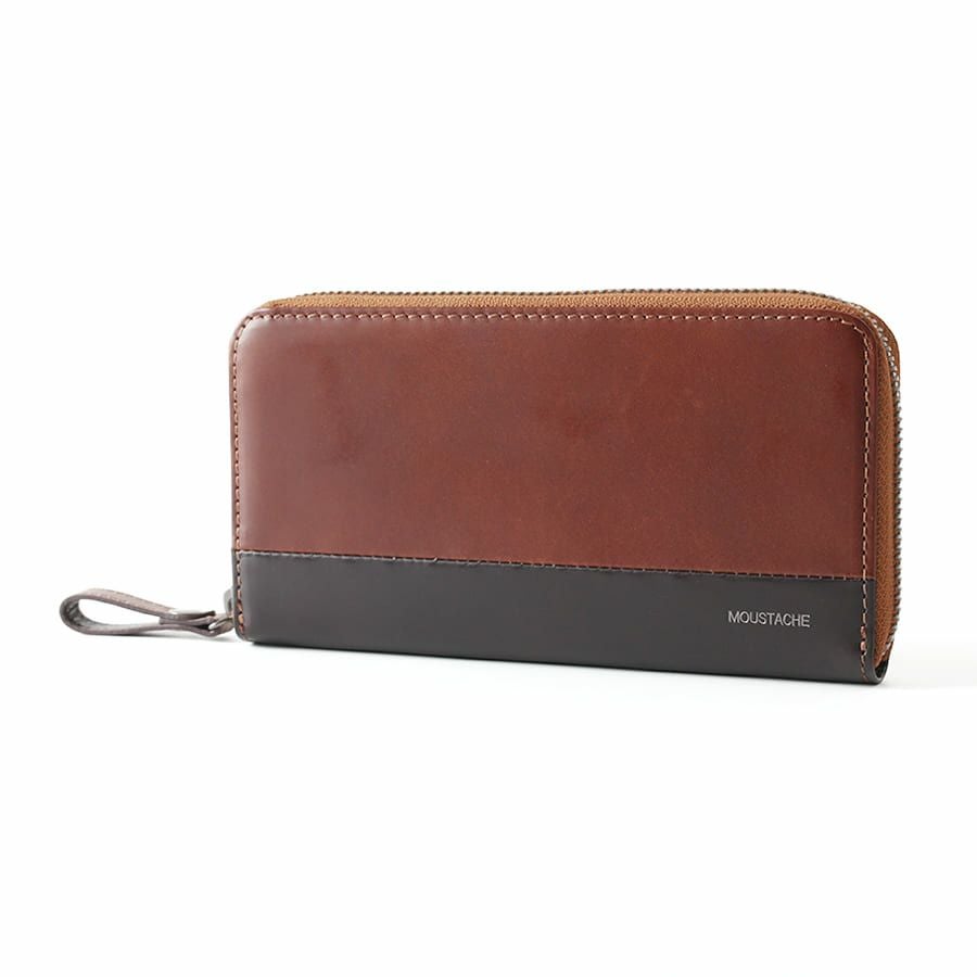 公式】 MOUSTACHE ラウンド長財布 プルアップ牛革×牛革 DDP-0425