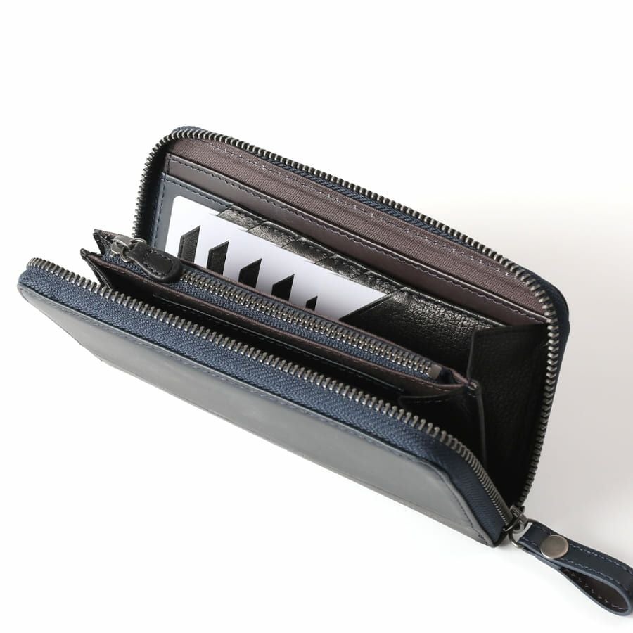 MOUSTACHE ラウンド長財布 プルアップ牛革×牛革 DDP-0425