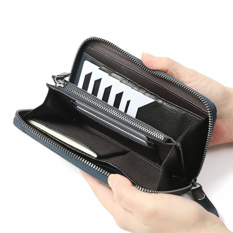 MOUSTACHE ラウンド長財布 プルアップ牛革×牛革 DDP-0425