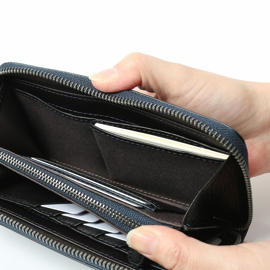 MOUSTACHE ラウンド長財布 プルアップ牛革×牛革 DDP-0425