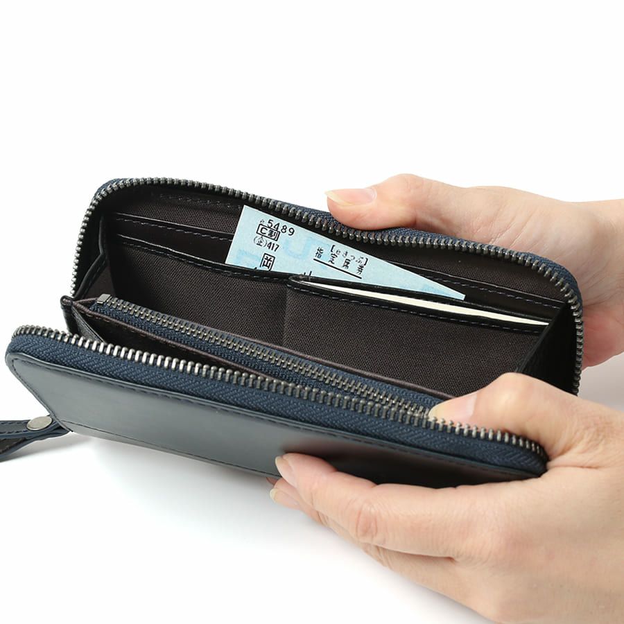 MOUSTACHE ラウンド長財布 プルアップ牛革×牛革 DDP-0425