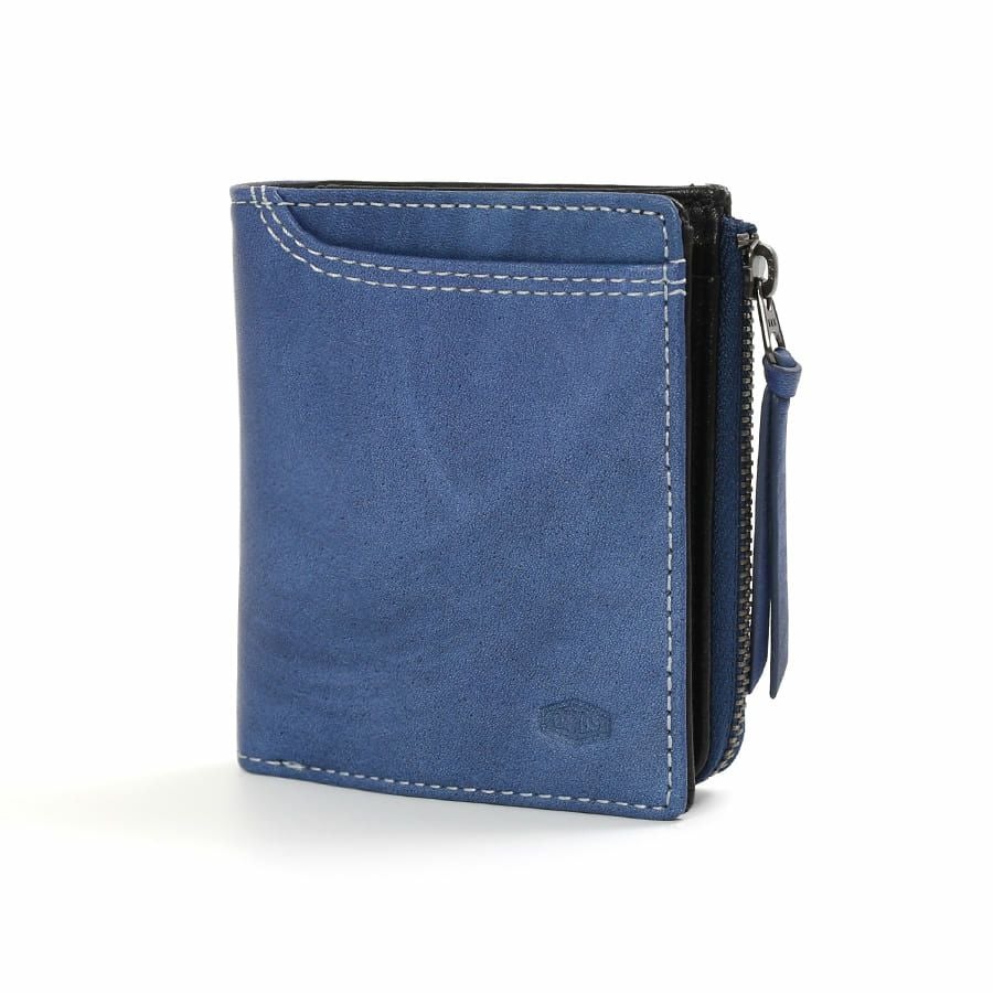 公式】 DOUBLES 二つ折り財布 一毛牛手塗り加工×牛革 DTS-1420