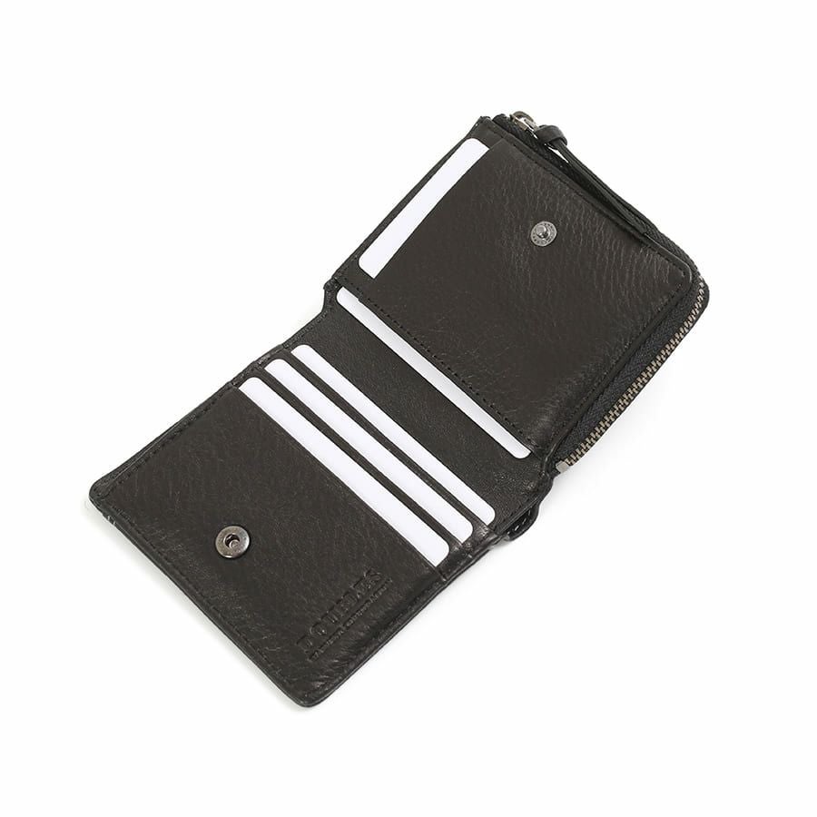 DOUBLES 二つ折り財布 一毛牛手塗り加工×牛革 DTS-1420