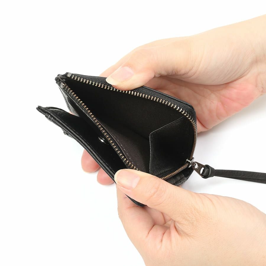 DOUBLES 二つ折り財布 一毛牛手塗り加工×牛革 DTS-1420