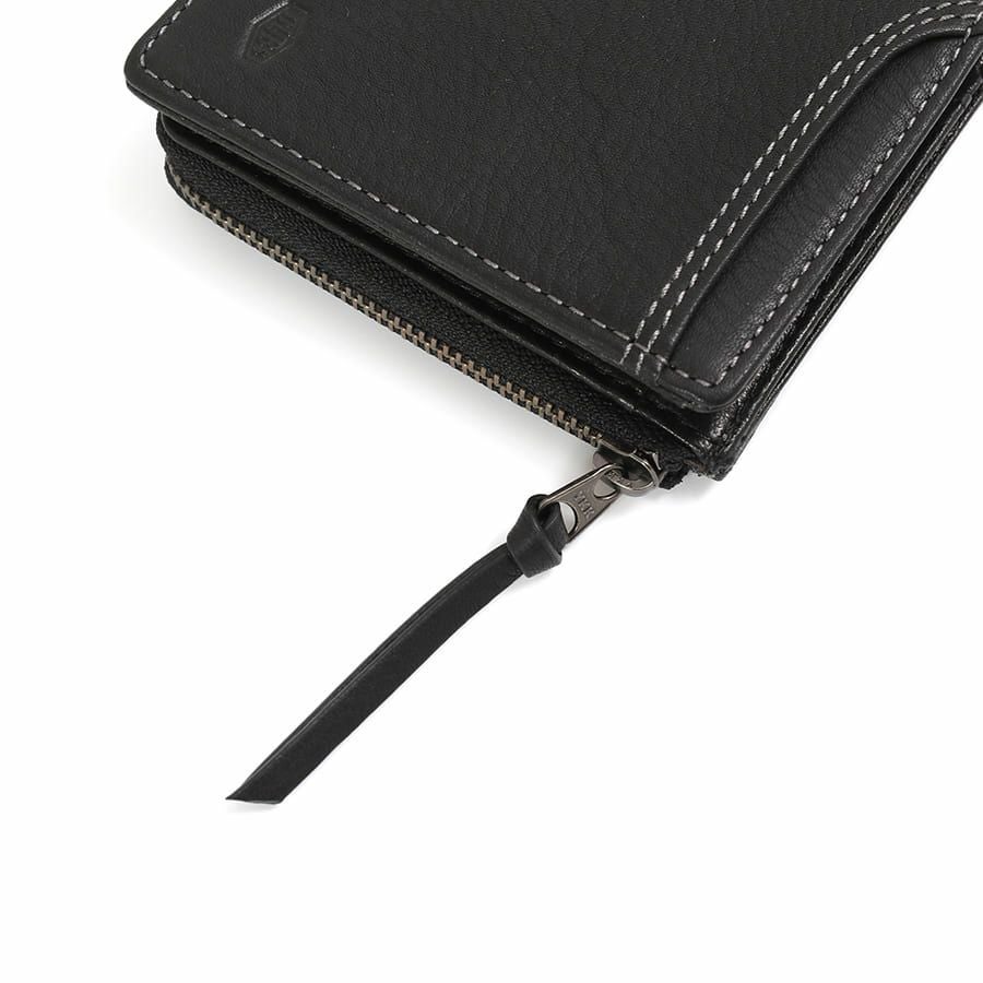 DOUBLES 二つ折り財布 一毛牛手塗り加工×牛革 DTS-1420