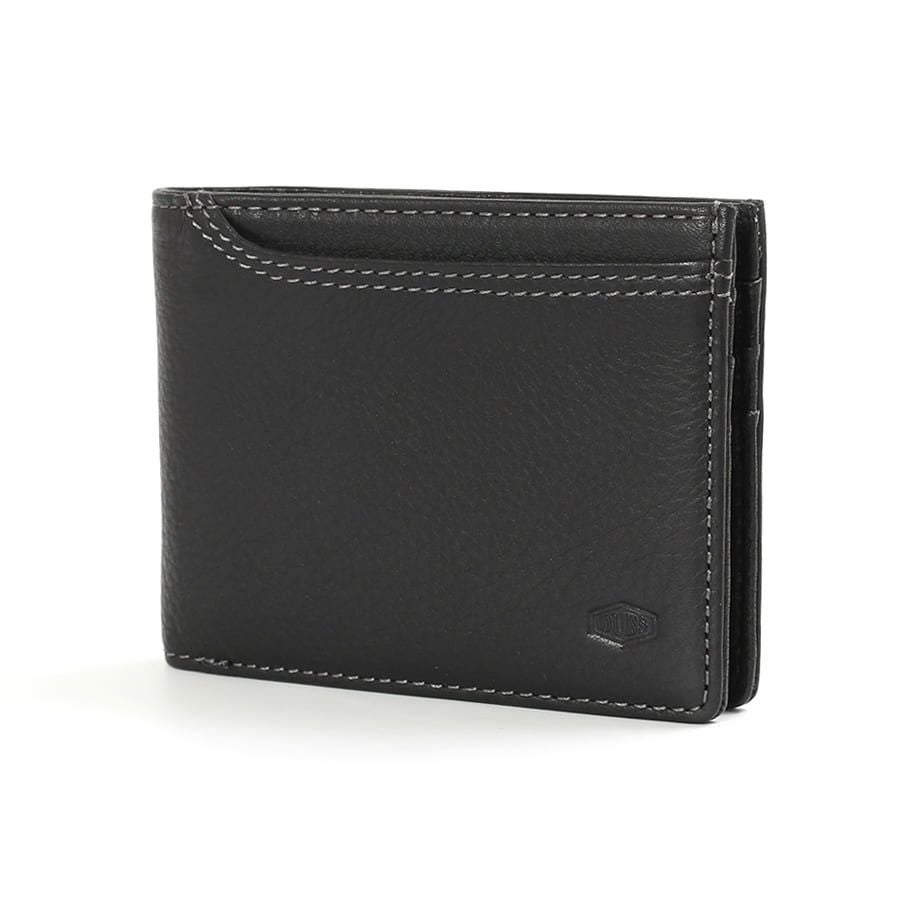 DOUBLES 二つ折り財布 一毛牛手塗り加工×牛革 DTS-1421