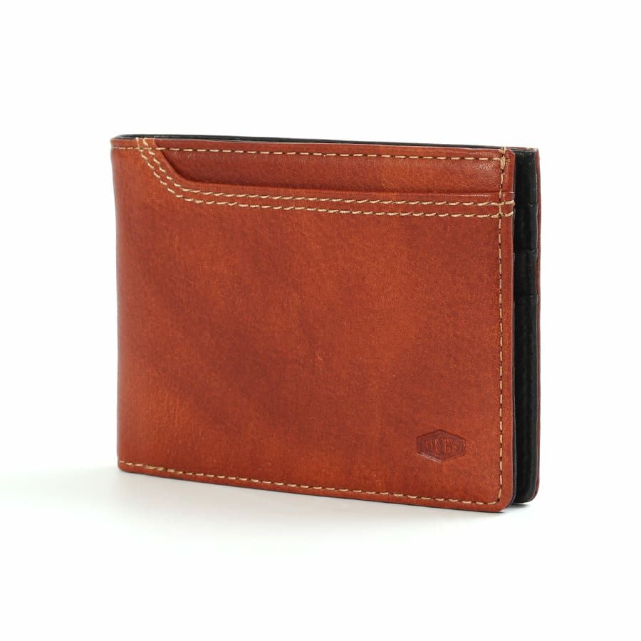 DOUBLES 二つ折り財布 一毛牛手塗り加工×牛革 DTS-1421